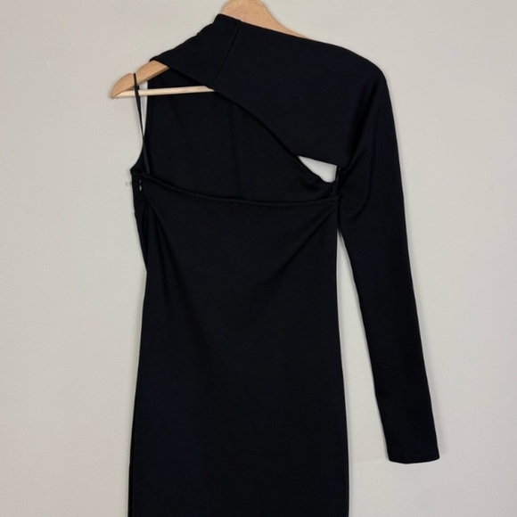 Marcella NYC Manhattan Dress Gown One Shoulder Maxi Ponte Fabric Size Small - Picture 15 of 17